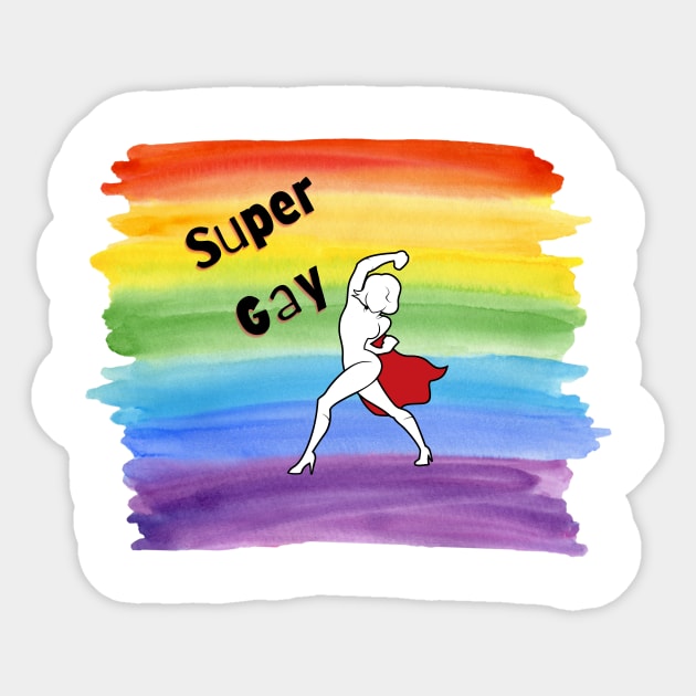 Superhero Super Gay Woman Sticker by Cranky Goat